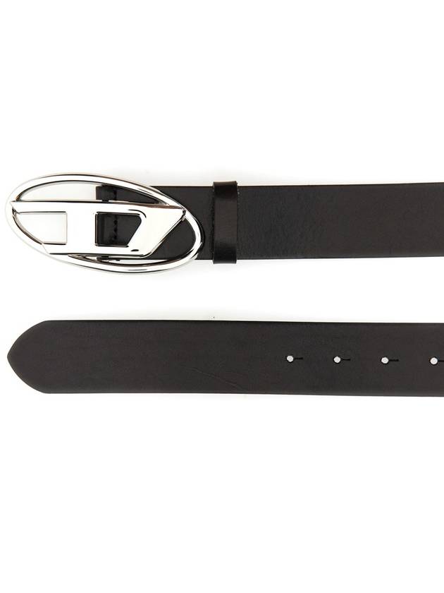 B 1DR D Logo Buckle Leather Belt Black - DIESEL - BALAAN 3