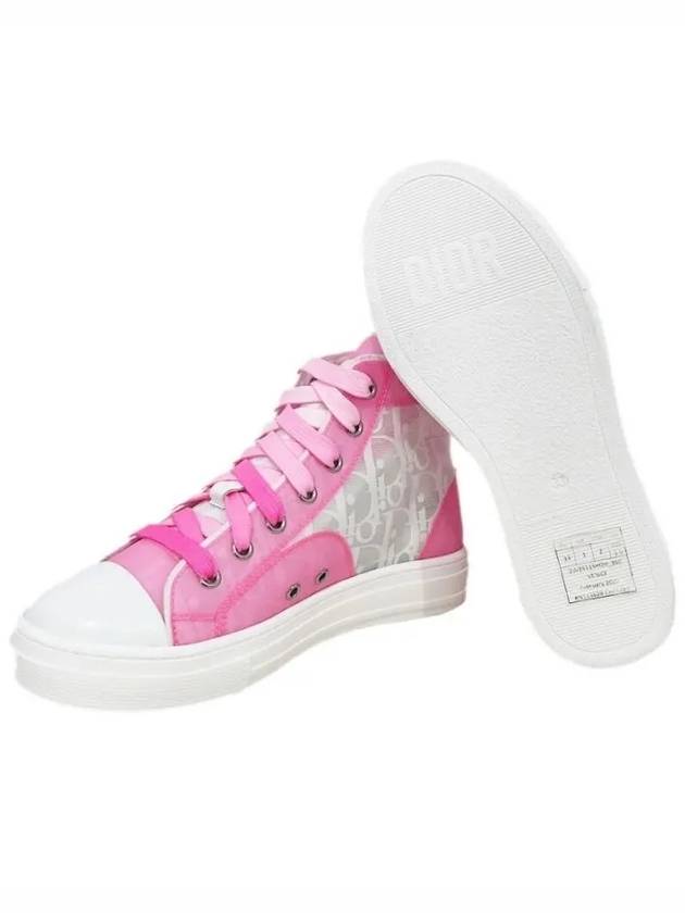 Kids Logo Oblique High Top Sneakers Pink - DIOR - BALAAN 4