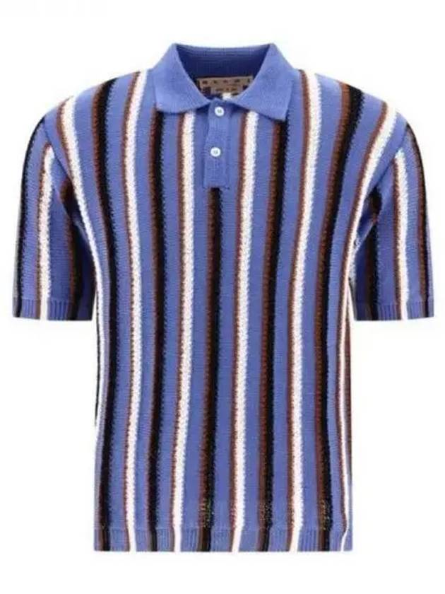 Striped Polo Shirt Opal POMG0057Q0UFCB23INB37 - MARNI - BALAAN 1