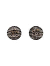 earrings metal resin diamante silver black crystal - CHANEL - BALAAN 1