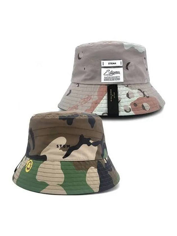 23 CAMO REVERSIBLE BUCKET HAT WOODLAND DESERT Khaki 270474 - STIGMA - BALAAN 1