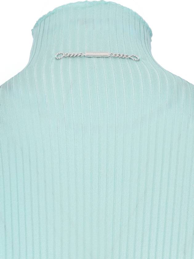 Turtleneck Long Sleeve Bodysuit Light Blue - FENDI - BALAAN 4