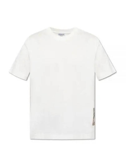 Check Label Short Sleeve T-Shirt Chalk - BURBERRY - BALAAN 2