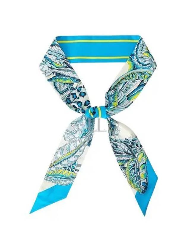 Togo Print Silk Scarf Turquoise - SALVATORE FERRAGAMO - BALAAN 2