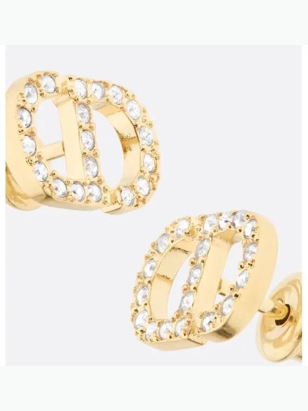 Petit CD Crystal Mini Stud Earrings Gold - DIOR - BALAAN 5