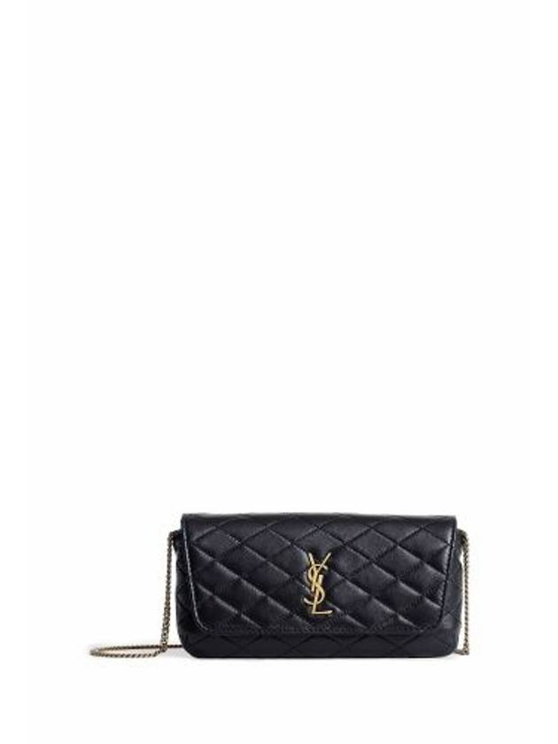 Gaby Chain Quilting Leather Cross Bag Black - SAINT LAURENT - BALAAN 8