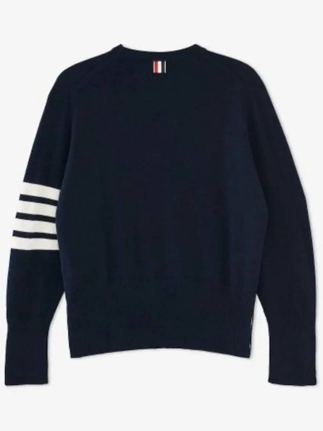 Diagonal Classic Cashmere Knit Top Navy - THOM BROWNE - BALAAN 3