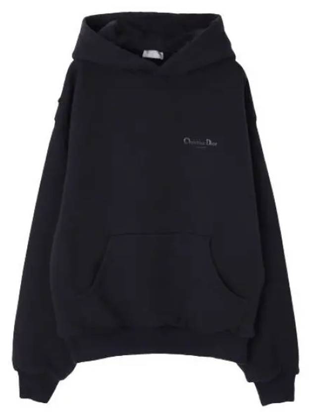 Logo Print Cotton Hoodie Black - DIOR - BALAAN 2