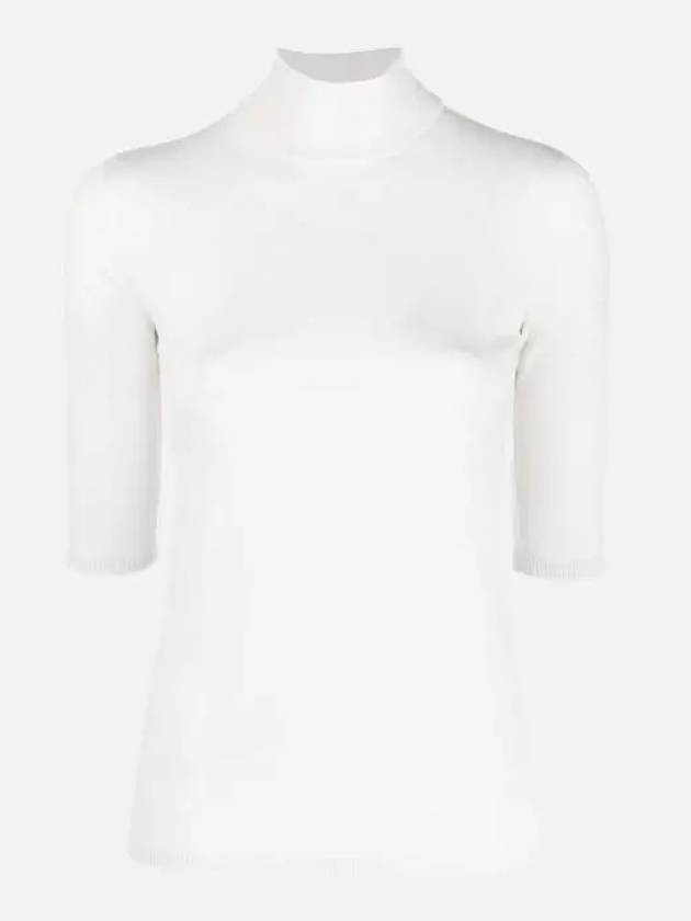 Women's White Turtleneck Knit Short Sleeve UNGHIA - MAX MARA - BALAAN 3