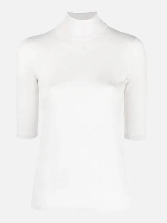 Women's White Turtleneck Knit Short Sleeve UNGHIA - MAX MARA - BALAAN 2