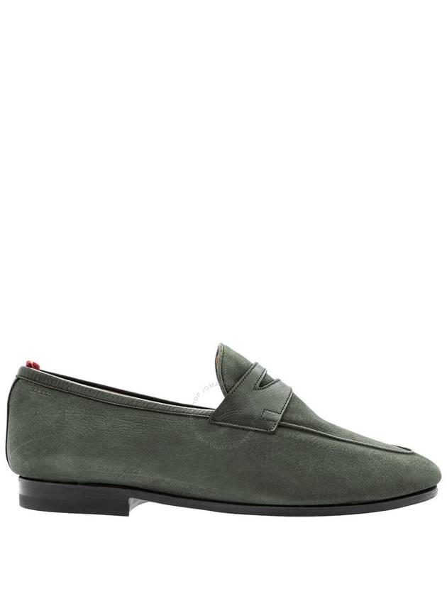 Men's Agata Plum Penny Leather Loafers Green - BALLY - BALAAN 2