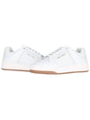 SL 61 Logo Signature Leather Low Top Sneakers White - SAINT LAURENT - BALAAN 3