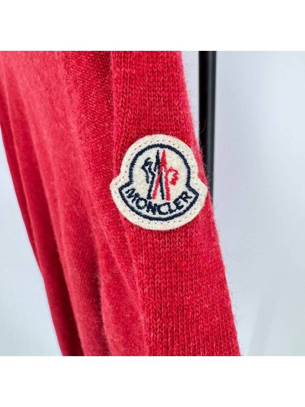 Logo patch long sleeve knit red M size - MONCLER - BALAAN 4