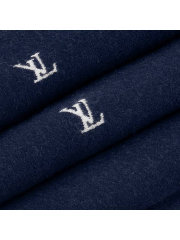 Men s Scarf LV Blason Wool Muffler Navy Blue M77274 - LOUIS VUITTON - BALAAN 3