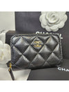 Classic Zipped Coin Purse Grained Calfskin & Gold Black - CHANEL - BALAAN 9