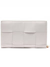 Intrecciato Zipper Around Long Wallet White - BOTTEGA VENETA - BALAAN 5