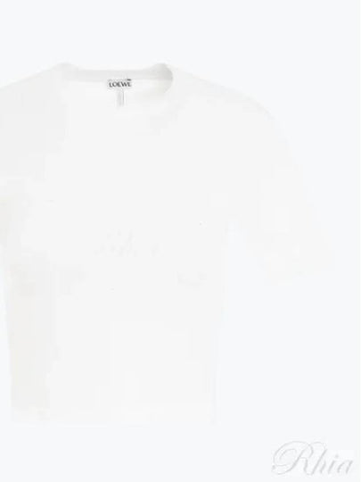 Cotton Cropped Short Sleeve T-Shirt White - LOEWE - BALAAN 2