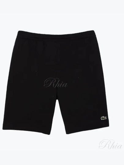 Organic Brushed Cotton Fleece Shorts Black - LACOSTE - BALAAN 2