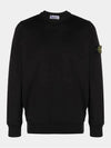 Compass Patch Crew Neck Sweatshirt Black - STONE ISLAND - BALAAN 2