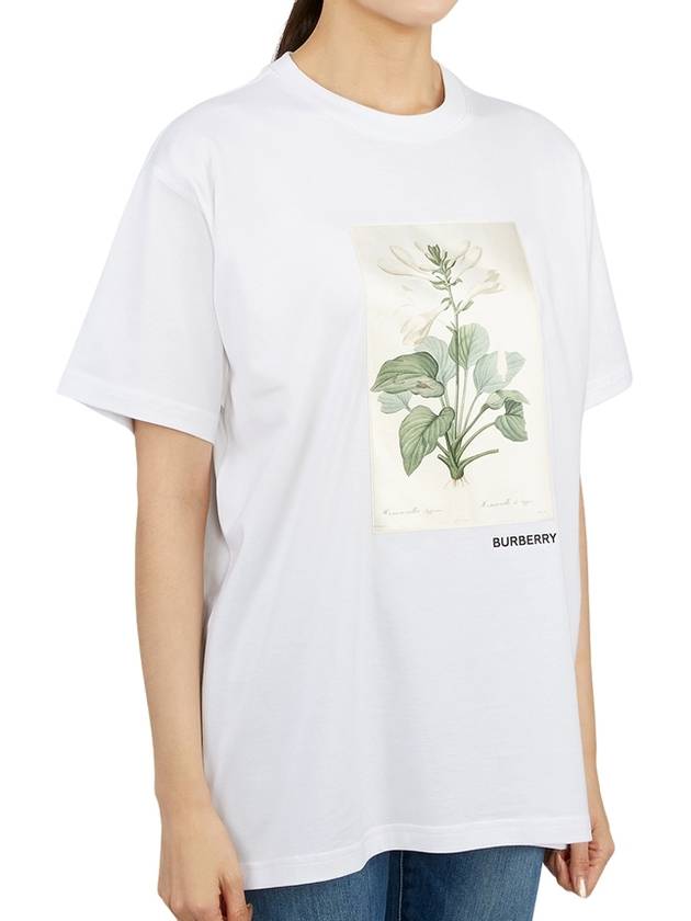 Botanical Sketch Cotton Overfit Short Sleeve T-Shirt - BURBERRY - BALAAN.