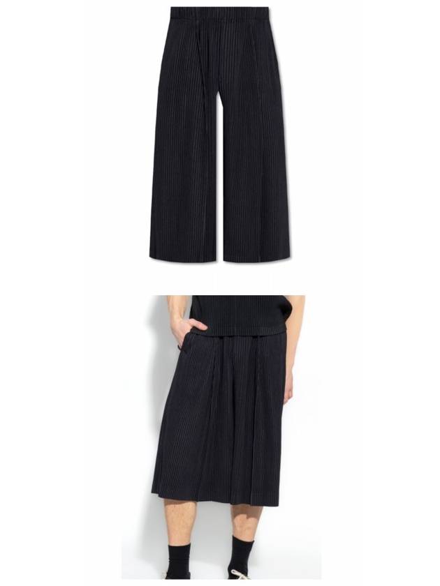 Pleated Cropped Wide Pants Dark Navy - ISSEY MIYAKE - BALAAN 5