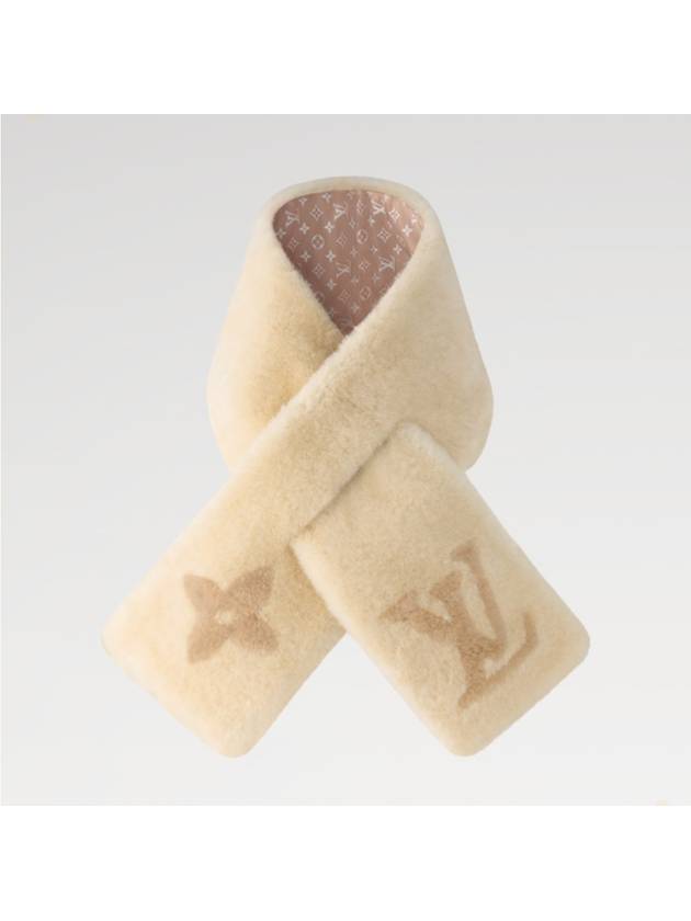 Monogram Shearling Scarf Beige - LOUIS VUITTON - BALAAN 2