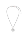 LV Flower Studs Pendant Necklace Silver - LOUIS VUITTON - BALAAN 4