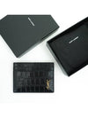 Monogram Logo Crocodile Card Wallet Black - SAINT LAURENT - BALAAN 4