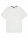 771521560 V0061 Logo Embroidery Round Short Sleeve TShirt Pearl Gray Men's TShirt TTA - STONE ISLAND - BALAAN 1