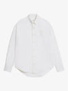 Heart Logo Oxford Long Sleeve Shirt Natural White - AMI - BALAAN 3