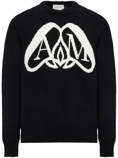 ALEXANDER MCQUEEN LOGO INTARSIA COTTON SWEATSHIRT - ALEXANDER MCQUEEN - BALAAN 1