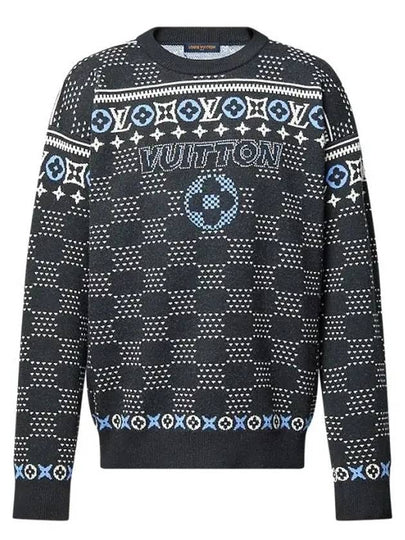 Jacquard Wool Knit Top Black - LOUIS VUITTON - BALAAN 2