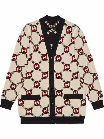 Interlocking G Reversible Wool Cardigan - GUCCI - BALAAN.