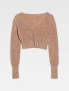 Le Alzou Cropped Mohair Cardigan Light Brown - JACQUEMUS - BALAAN 2