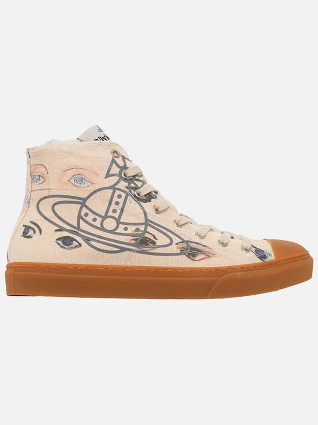 ORB Print High Top Sneakers Beige - VIVIENNE WESTWOOD - BALAAN 1