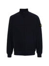 Logo Badge Zipper Comfort Fit Fleece Track Jacket Navy - STONE ISLAND - BALAAN 1