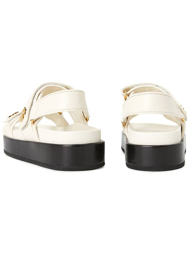 Kira Sports Logo Leather Sandals New Ivory - TORY BURCH - BALAAN 7