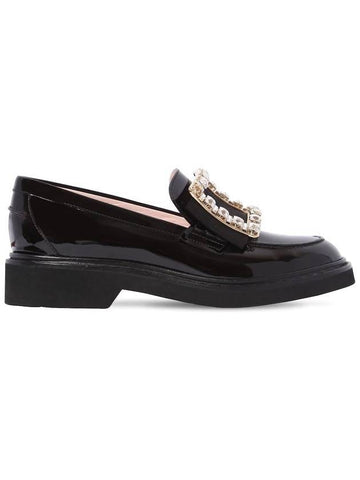 Viv Rangers Strass Buckle Loafers Black - ROGER VIVIER - BALAAN.