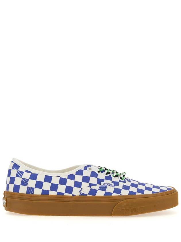 Checkerboard Canvas Low Top Sneakers White Blue - VANS - BALAAN 2