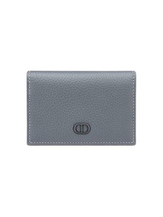 CD Icon Business Grained Calfskin Card Holder Deep Grey - DIOR - BALAAN 1