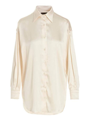 Silk Satin Shirt White - TOM FORD - BALAAN 1