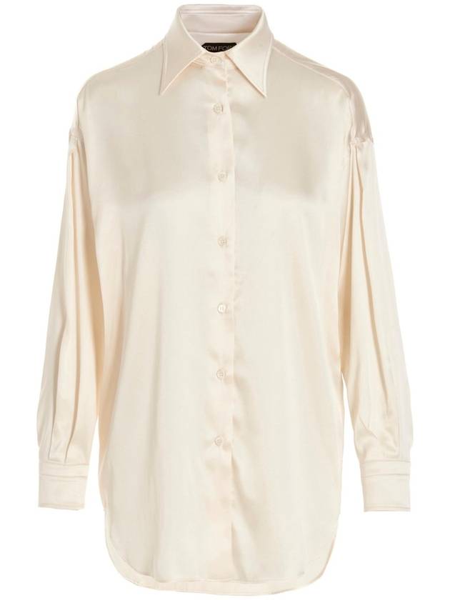 Silk Satin Shirt White - TOM FORD - BALAAN 1