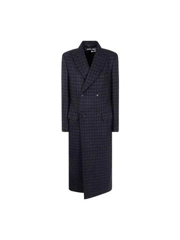 Houndstooth pattern wool double coat JN C020 BLACK - JUNYA WATANABE - BALAAN 1