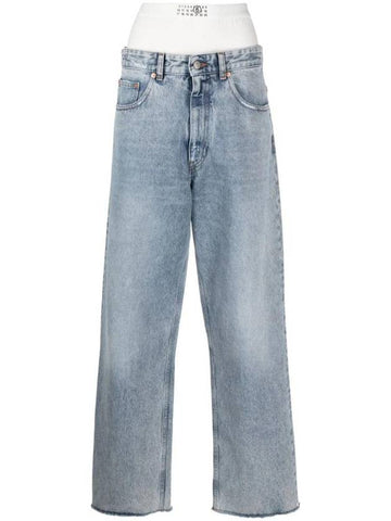 Layered Wide Jeans Blue - MAISON MARGIELA - BALAAN 1