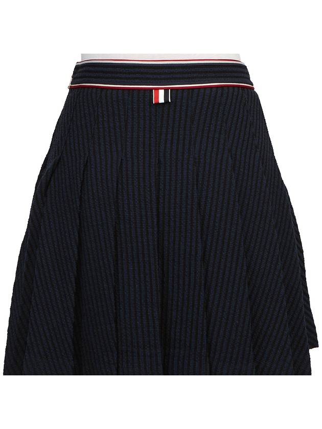 University Striped Mini Pleated Skirt Navy - THOM BROWNE - BALAAN 8