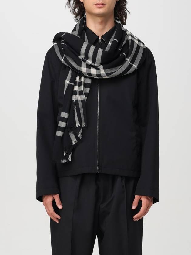 Checked Wool Scarf Black - BURBERRY - BALAAN 3