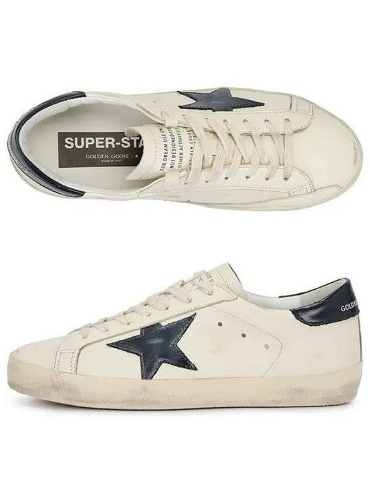 Superstar Beige Night Blue Heel Tab Sneakers - GOLDEN GOOSE - BALAAN 2