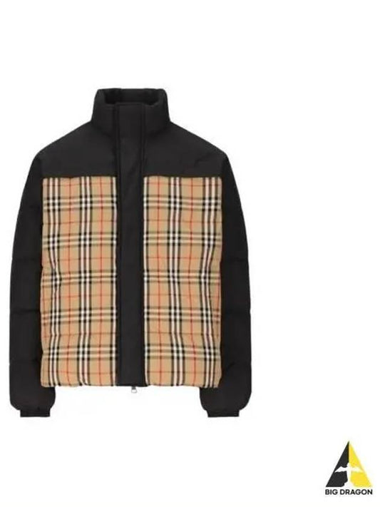 H Men's Reversible Down Puffer Jacket Beige - BURBERRY - BALAAN 2