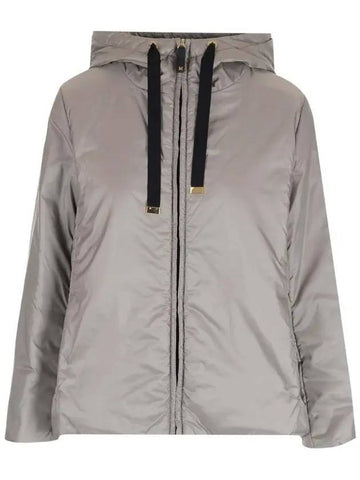 The Cube Women's Greenh Drawstring Hooded Jacket Gray - MAX MARA - BALAAN.