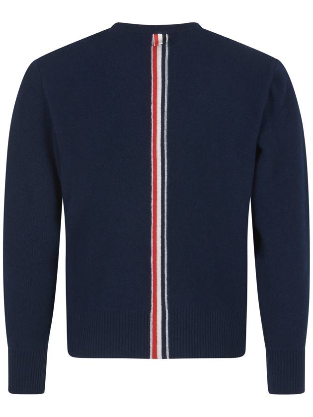 Arm Band Merino Wool Pique Knit Top Navy - THOM BROWNE - BALAAN 3